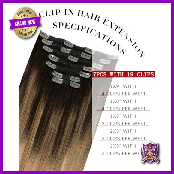 20 Inch Clip-In Human Hair Extensions 7pc 160g Double Drawn main image 6